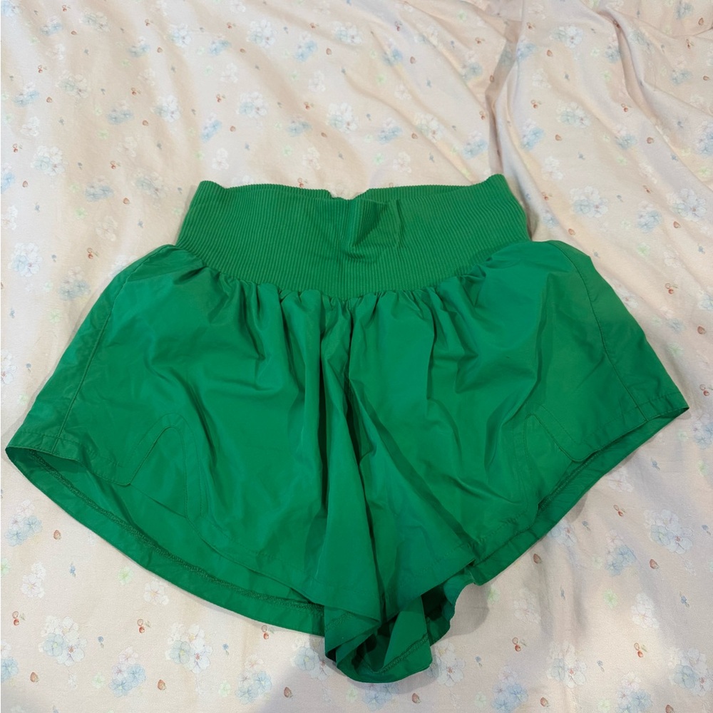 Green free people carpe diem shorts